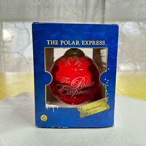 The Polar Express Red Glass Ornament w/ Box - The Bell Still Rings for Me